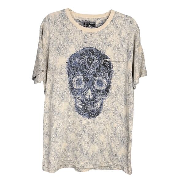 NWT LUCKY BRAND Mens Size M Skull Y2K Style Biker Rocker Elder Emo Graphic Tee - Picture 1 of 8